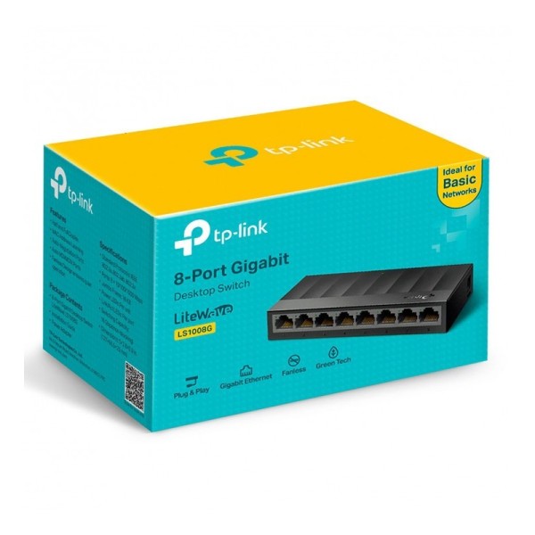 TP-LINK LS1008G - Switch de bureau 8 ports Gigabit - 10/100/1000 Mbps 