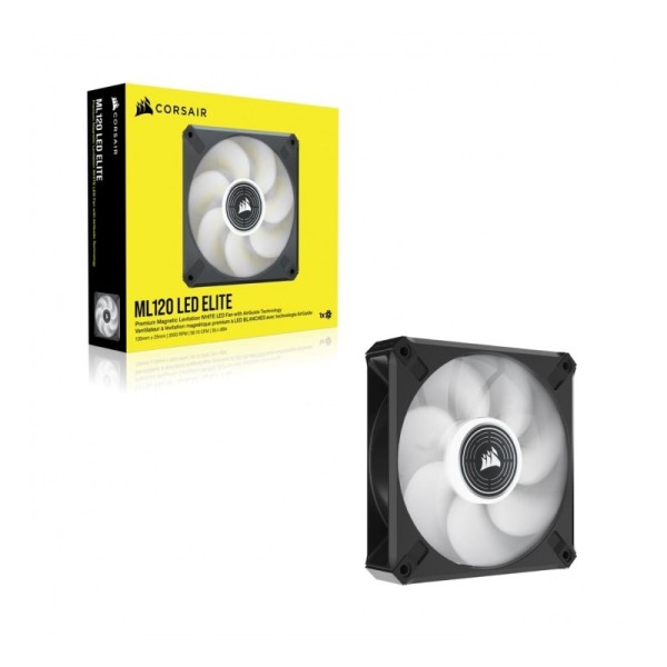 CORSAIR ML120 LED ELITE 120mm Magnetic Levitation Blanc SINGLE PACK 