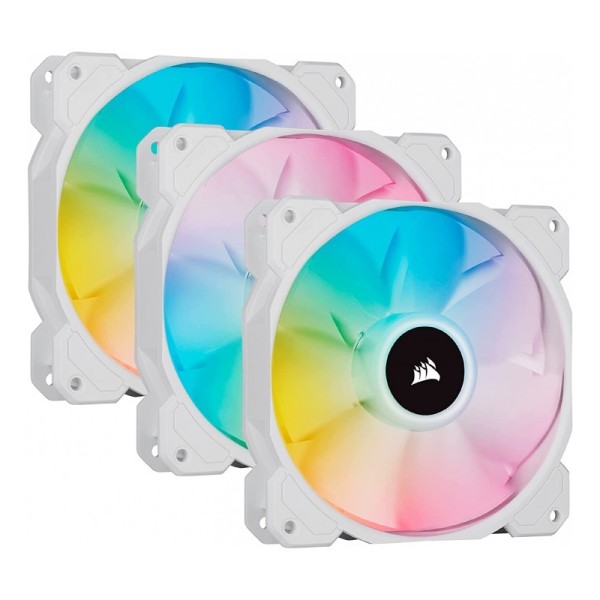 CORSAIR SP120 RGB ELITE BLANC LED Pack de 3 