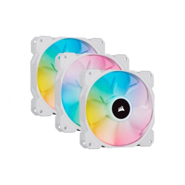 CORSAIR SP120 RGB ELITE BLANC LED Pack de 3 