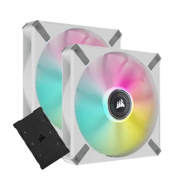 CORSAIR ML140 RGB ELITE BLANC 140mm Magnetic Levitation DUAL PACK 