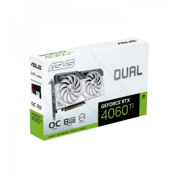 ASUS Dual -RTX4060TI-O8G-WHITE NVIDIA GeForce RTX 4060 Ti 8 Go GDDR6 