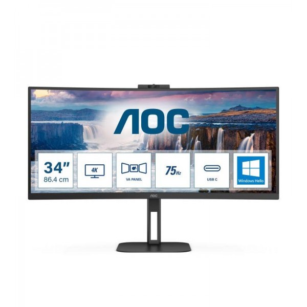 AOC V5 CU34V5CW LED display 86,4 cm (34") 3440 x 1440 pixels Wide Quad HD Noir 