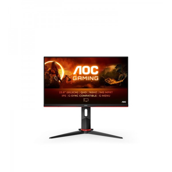 AOC G2 Q24G2A/BK écran plat de PC 60,5 cm (23.8") 2560 x 1440 pixels Noir, Rouge 