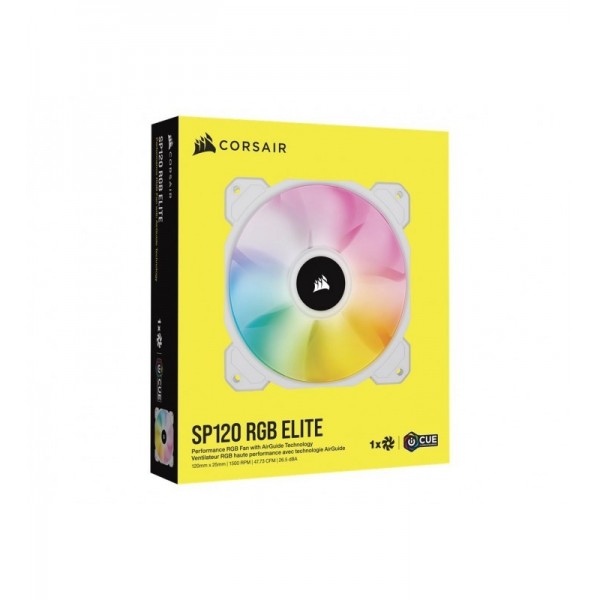 CORSAIR SP120 RGB ELITE BLANC LED Air Guide 