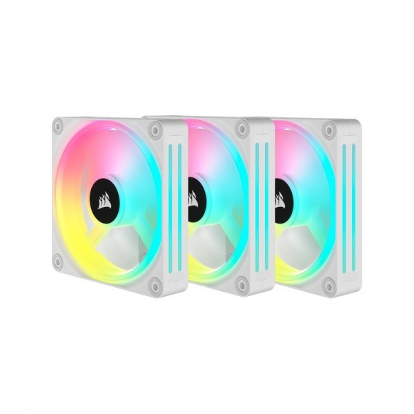 CORSAIR Kit de démarrage ventilateurs PWM 120 mm CORSAIR iCUE LINK QX120 RGB -WH 