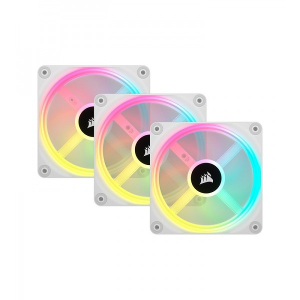 CORSAIR Kit de démarrage ventilateurs PWM 120 mm CORSAIR iCUE LINK QX120 RGB -WH 