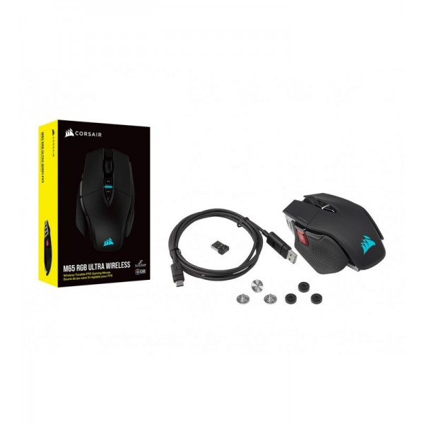 CORSAIR M65 RGB ULTRA SANS FIL SILVER ALU Noir 