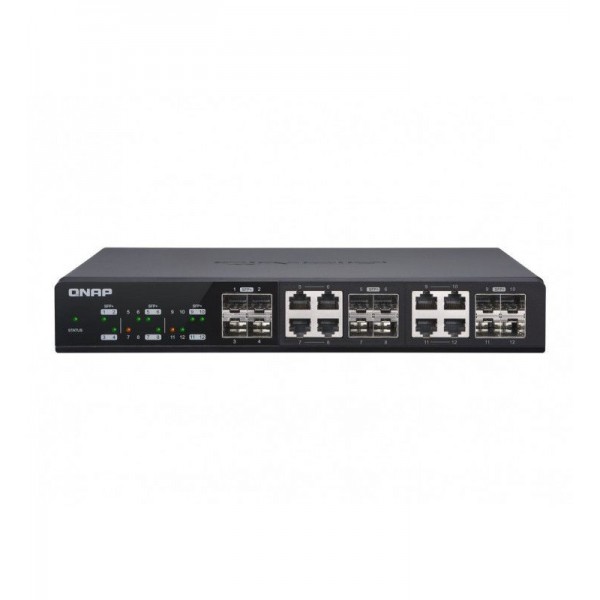 SWITCH QNAP 12 Ports (4x10GbE SFP+, 8x10GbE SFP+)*QSW-M1208-8C*7833 