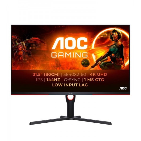 AOC G3 U32G3X LED display 80 cm (31.5") 3840 x 2160 pixels 4K Ultra HD Noir, Rouge 