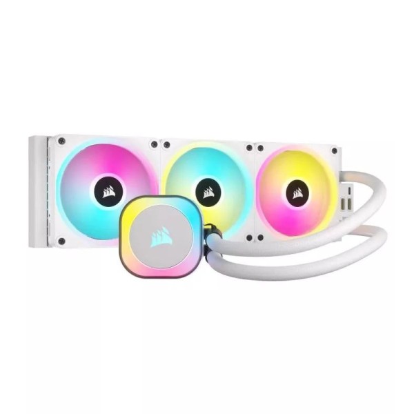 CORSAIR iCUE LINK H150i RGB Liquid CPU Cooler with QX120 RGB fans - White