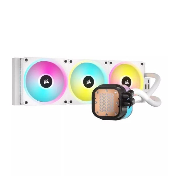 CORSAIR iCUE LINK H150i RGB Liquid CPU Cooler with QX120 RGB fans - White