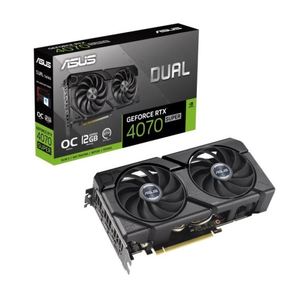 ASUS Dual -RTX4070S-O12G-EVO NVIDIA GeForce RTX 4070 SUPER 12 Go GDDR6X 