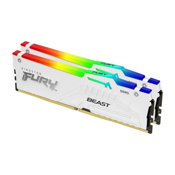 Kingston Technology FURY Beast 32 Go 5600 MT/s DDR5 CL36 DIMM (Kits de 2) White RGB EXPO 