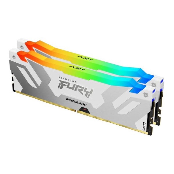 Kingston Technology FURY 64 Go 6000 MT/s DDR5 CL32 DIMM (Kits de 2) Renegade RGB Blanc XMP 