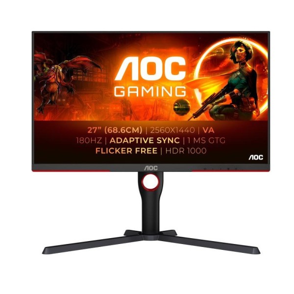 AOC G3 Q27G3XMN/BK écran plat de PC 68,6 cm (27") 2560 x 1440 pixels 2K Ultra HD LED Noir 