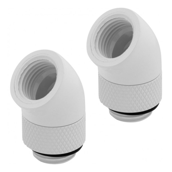 CORSAIR Hydro X Series XF Embout 45° rotatif - Blanc (x 2) 