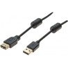 Rallonge USB 2.0 type A / B  avec ferrites noire - 1,0 m532541