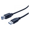 Cordon éco USB 3.0 type A / B noir - 2,0 m532465