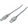 Cordon USB 2.0 type  A / B transparent - 1,8 m532424