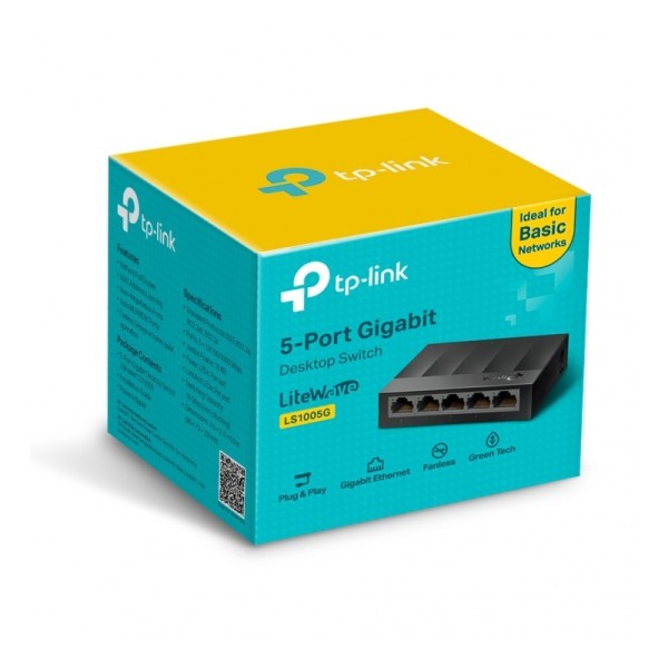 TP-LINK LS1005G - Switch de bureau 5 ports Gigabit - 10/100/1000 Mbps 